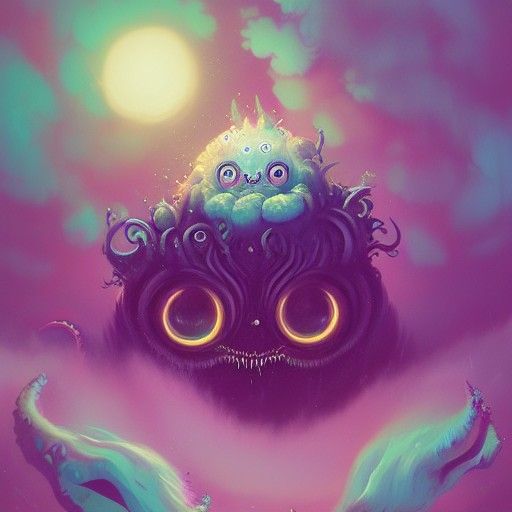 Cute Eldritch Monster in Digital Illustration