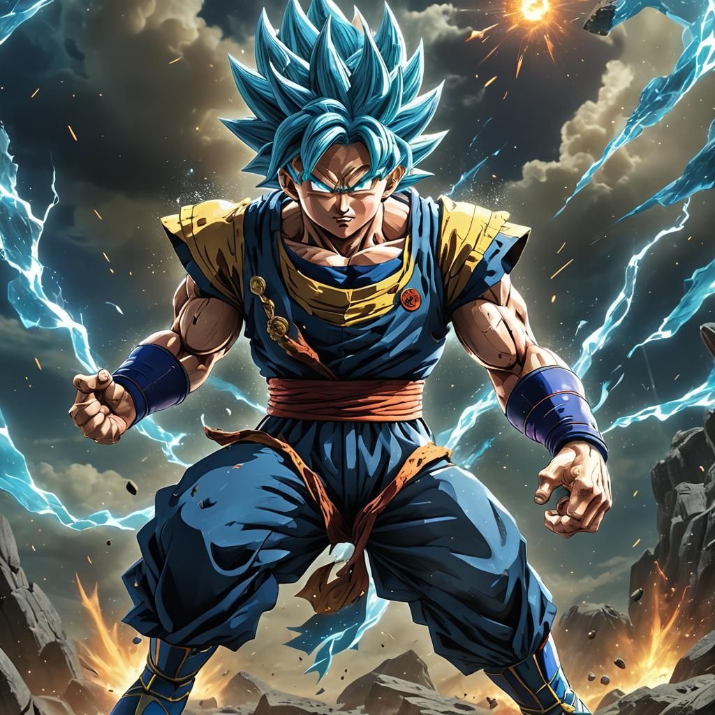 Goku's Planetary Kamehameha: 3D Anime Art