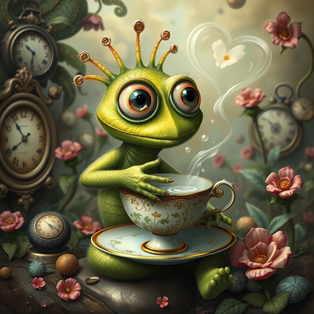 Infantile Venus Flytrap in Surrealist Garden