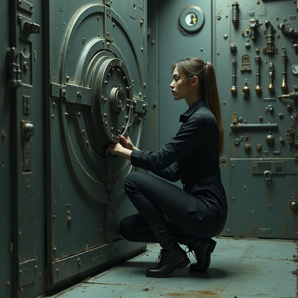 Woman in Missile Silo: Dark Futuristic Art