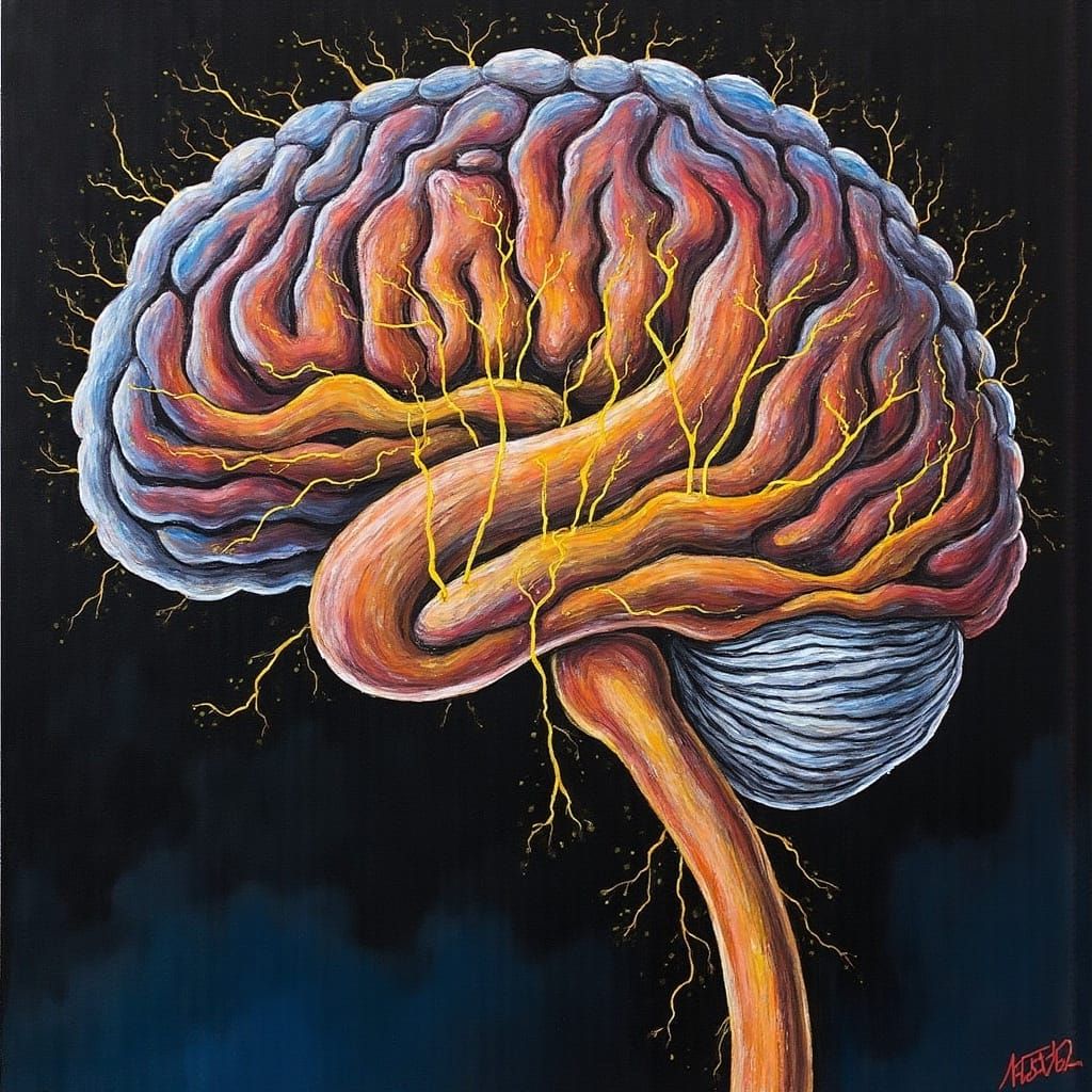 Surreal Brain as Glowing Muscle Tissue