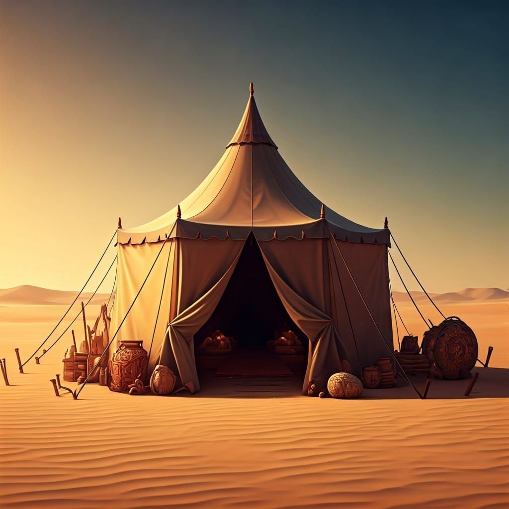 Deserted Toy Tent in Stylized 3D Render