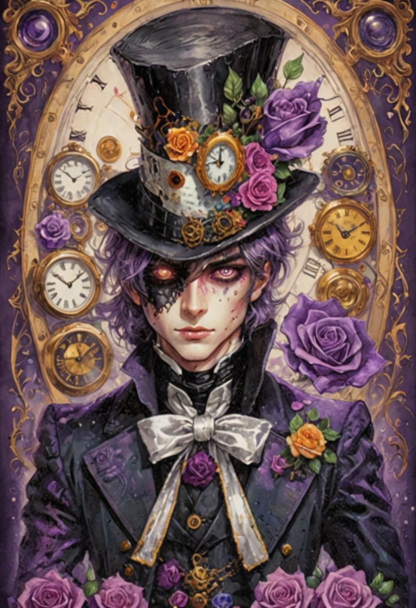 Anime Portrait: Young Man with Purple Eye