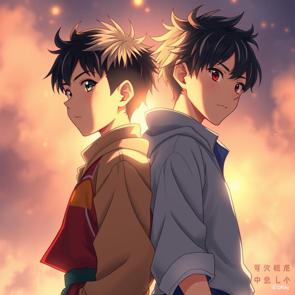 Two Youthful Friends in Vibrant 3D Anime Style