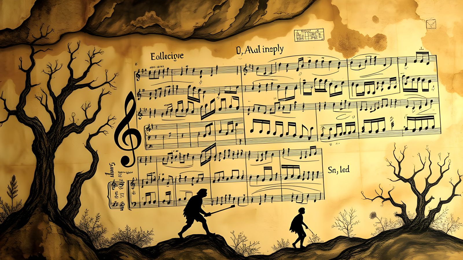 Sheet Music Composition Inspired by Cave Paintings