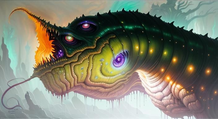 Biomorphic Surrealism: Alien Creatures in Twisted Landscape