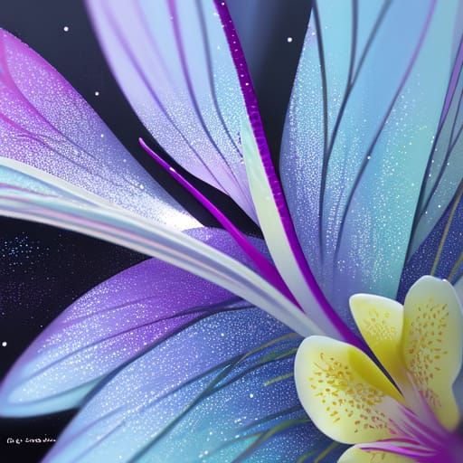 Ethereal Orchid Bloom in Iridescent Moonlight