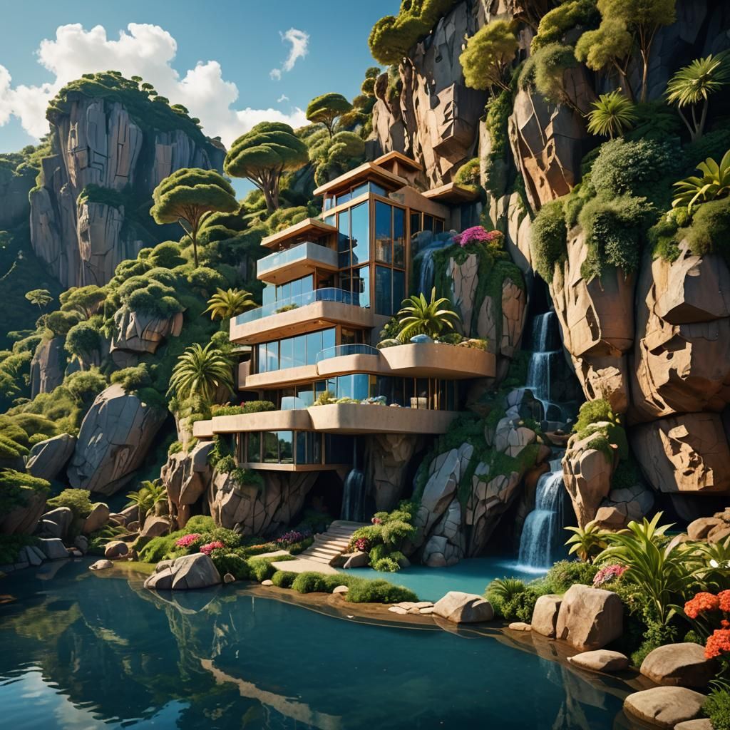 Impossible Cliffside House Inspired by Gaudí and Mead
