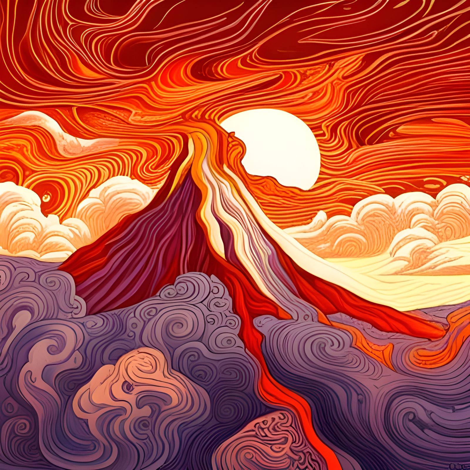 sunset volcano