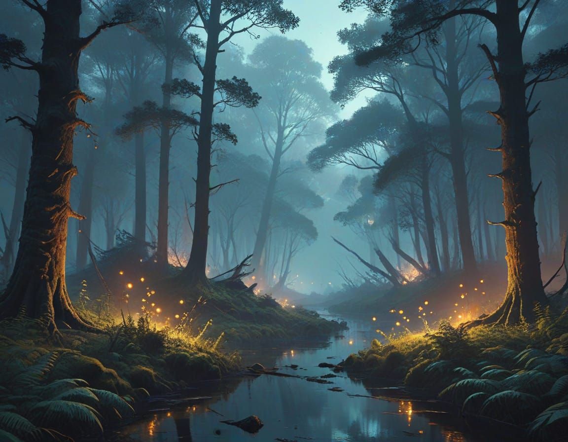 Enchanted Dreamscape in Ethereal Dusk