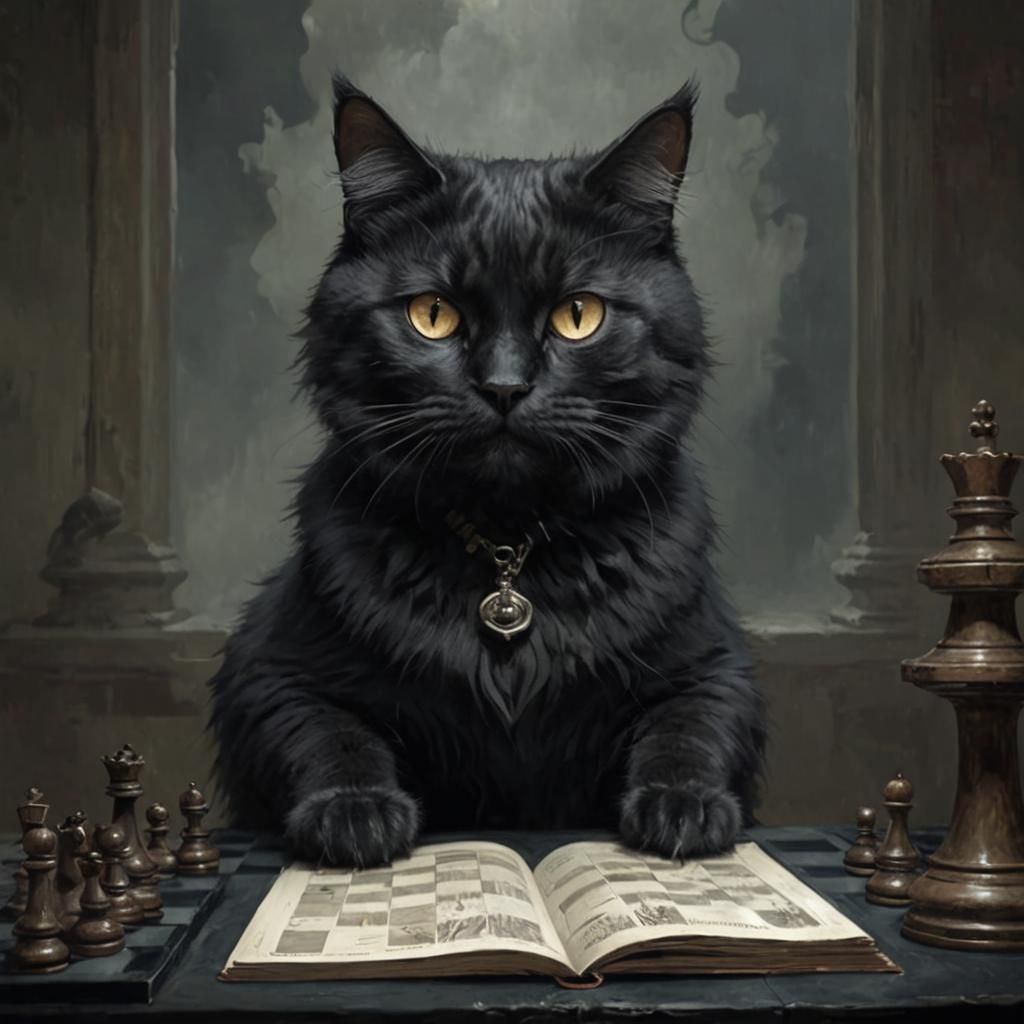 Cat Learns Chess in Sinister Style