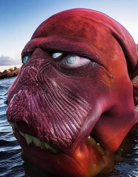 Terrifying Body-Horror Deep Sea Creature: Realistic Photo