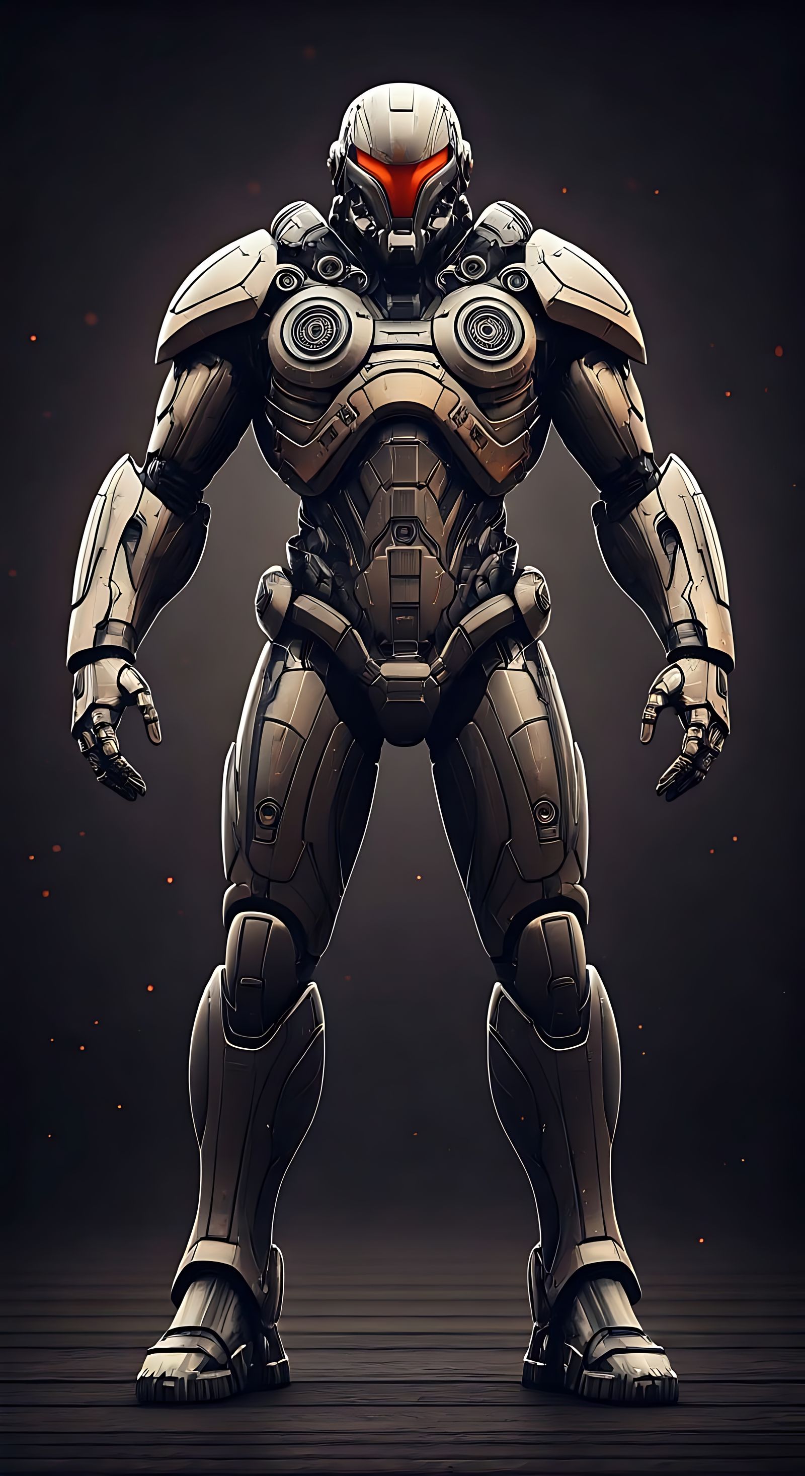 Futuristic Shoolonitron Suit in Polished Metal