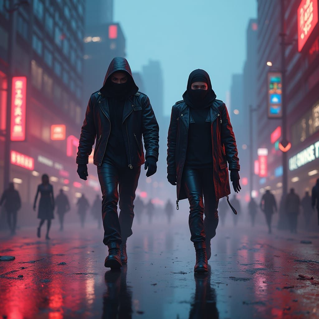 Futuristic City Escape in Matte Painting Style