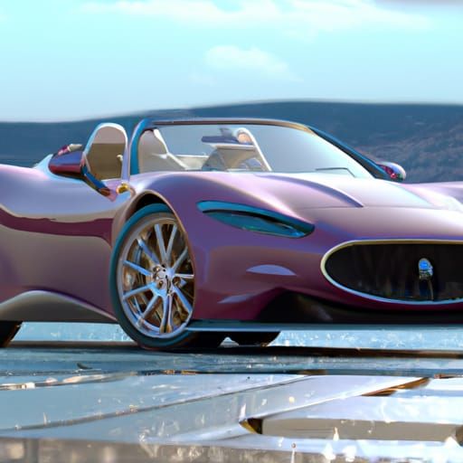 Maserati Barchetta in Alphonse Mucha Style