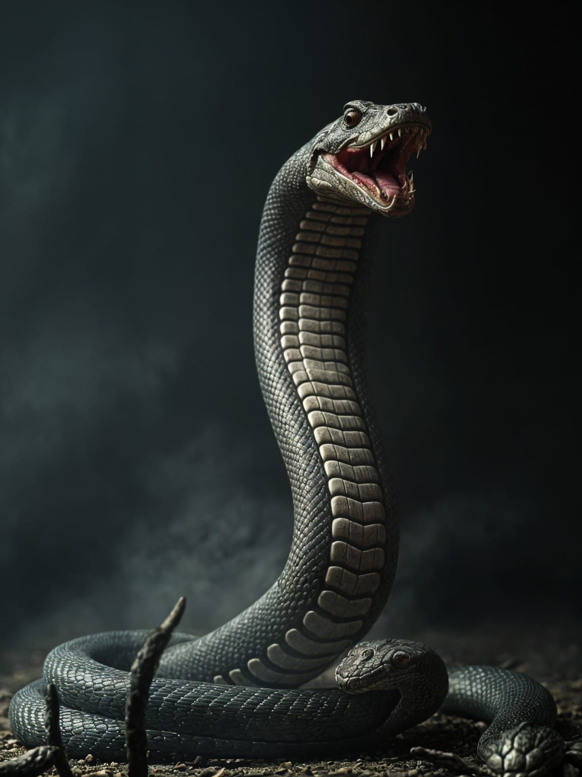 Robotic Cobra in Attack Mode: Cinematic Film Still