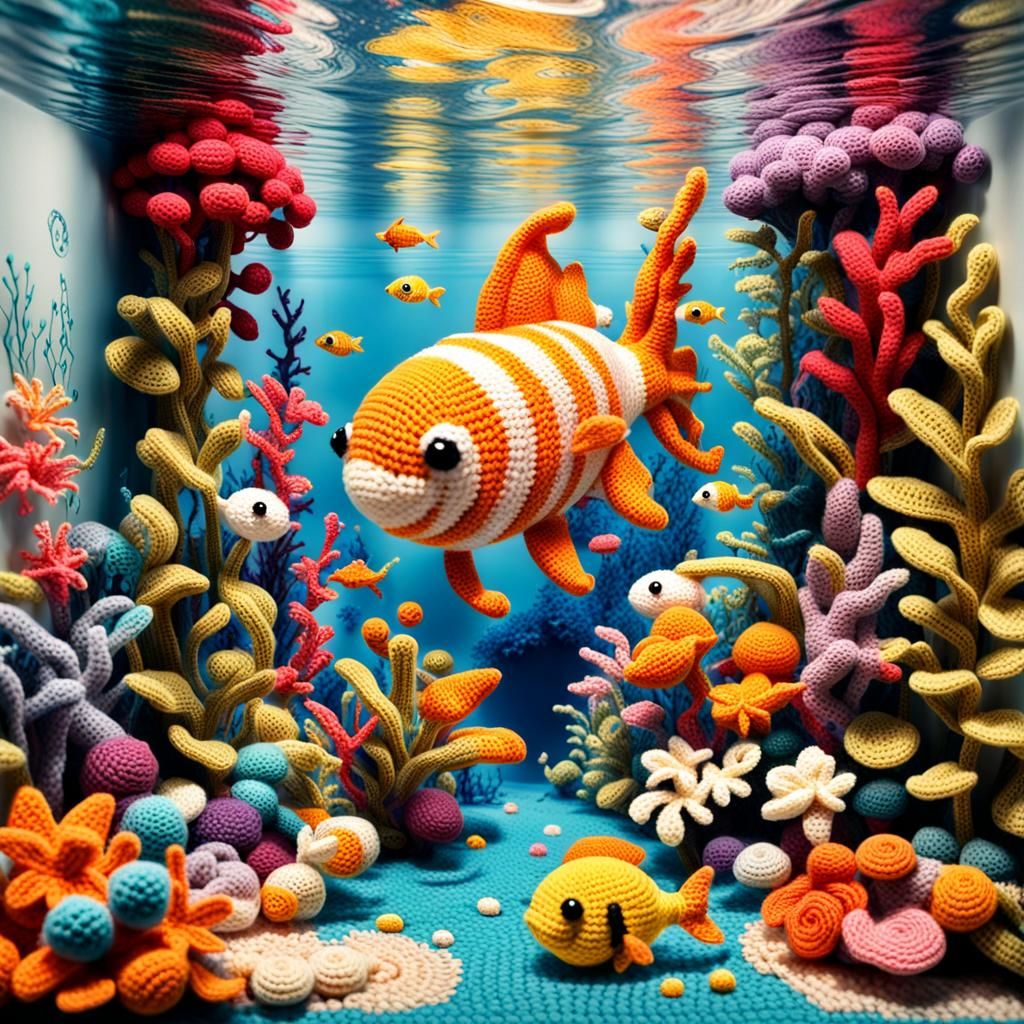 Crochet Ocean Scene in Amigurumi Style
