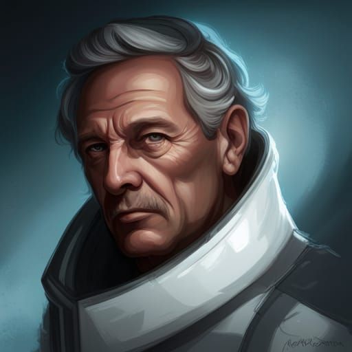 Detailed Portrait of an Old Space Colonel