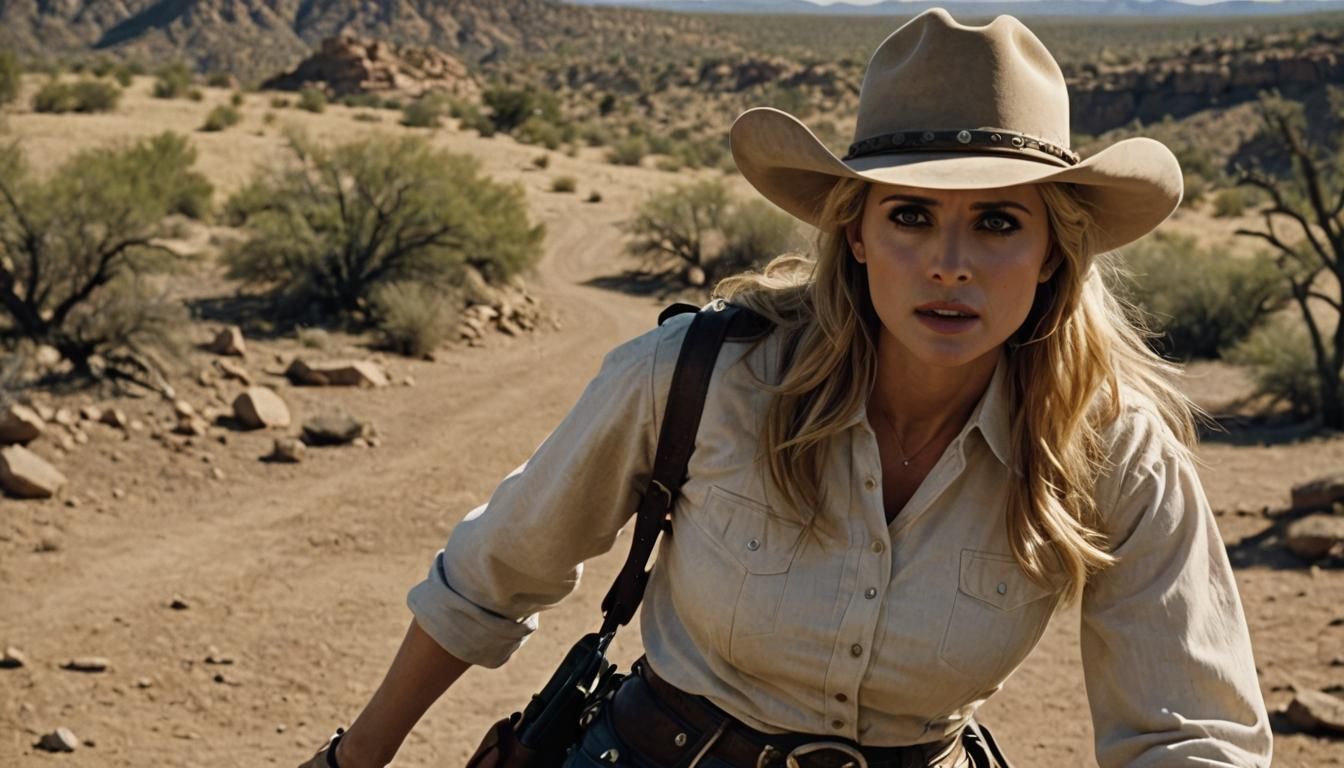 Cowgirl Gunfight: Cinematic Film Still