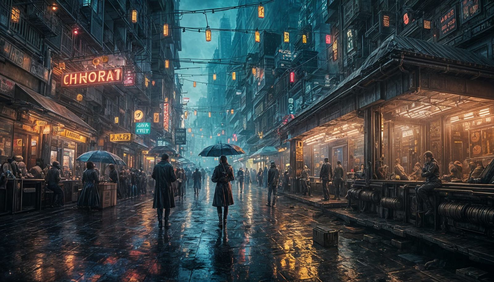 Futuristic Cityscape in Blade Runner Style