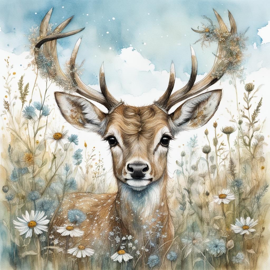 a beautiful deer in a meadow
