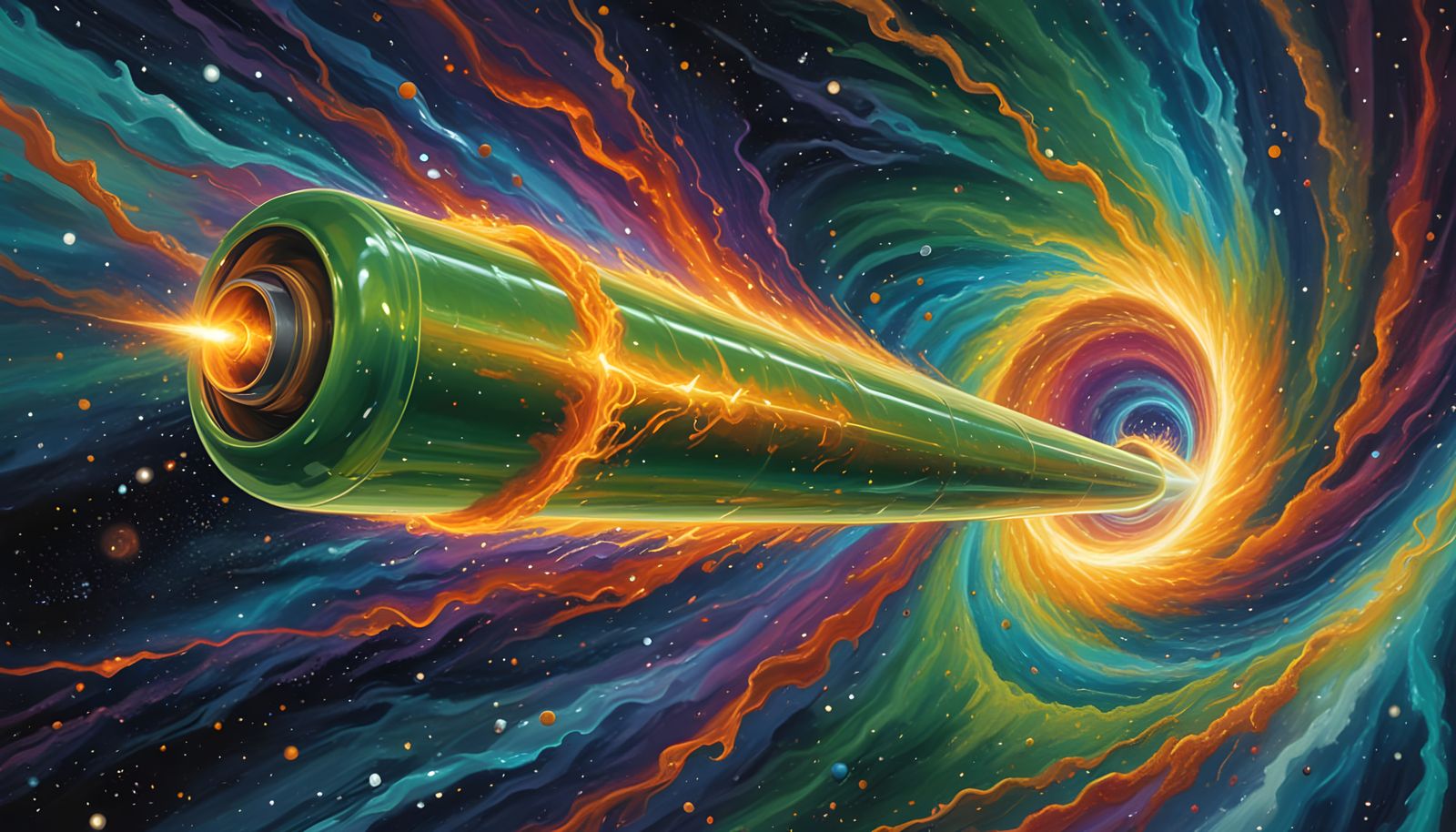 Cyberpunk Space Juggernaut in Vivid Iridescent Colors