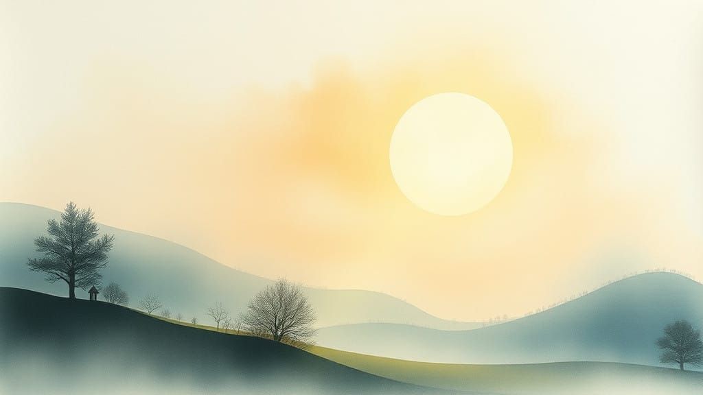 Soft Light Minimalist Japanese Landscape