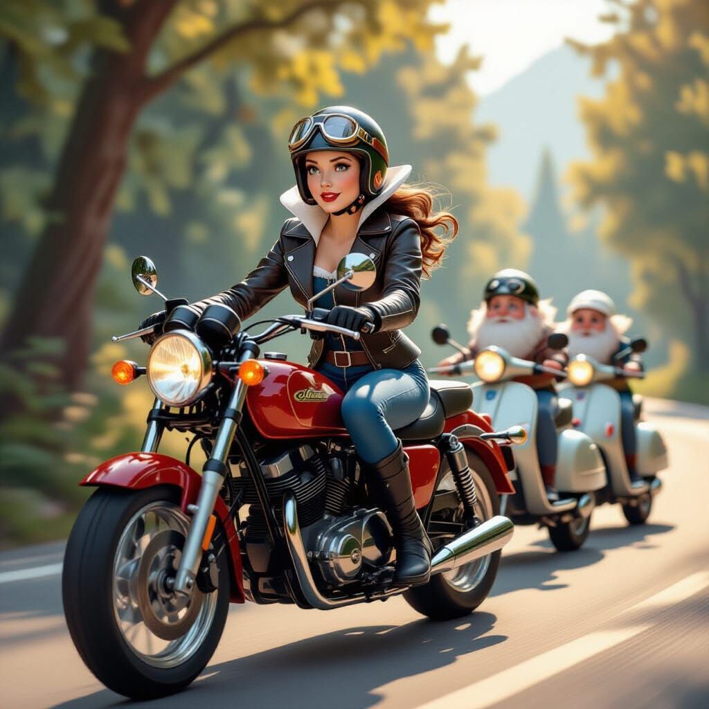 Snow White's Motorcycle Ride, Disney-Style Fairytale