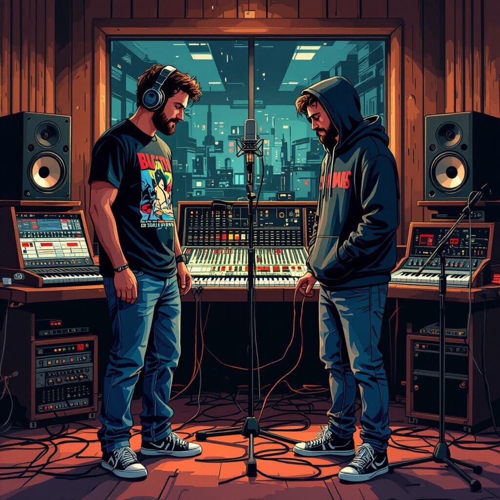 Musicians' Collab Session in a Recording Studio