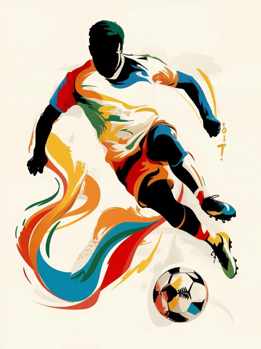 Dynamic Soccer Player Vector Illustration for DTF Printing