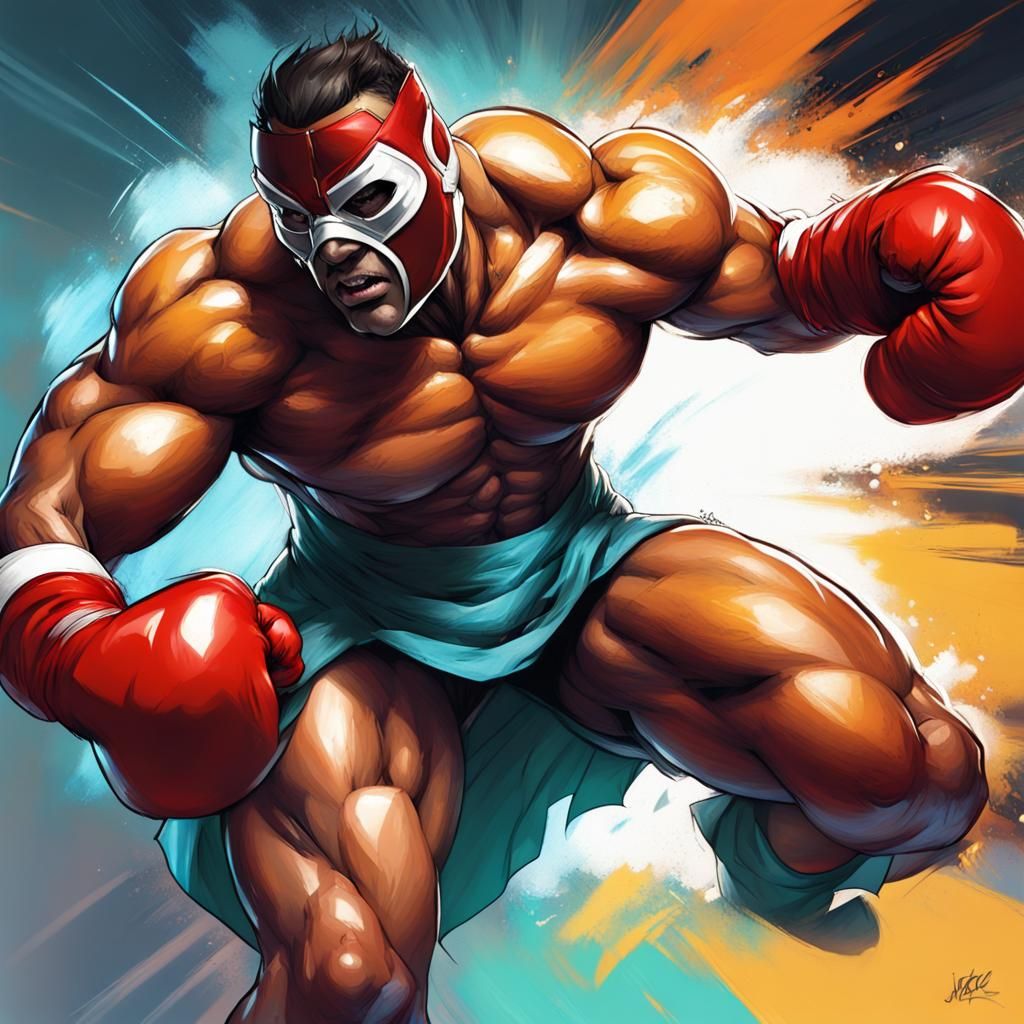 Heroic Boxer in Motion: A Digital Painting