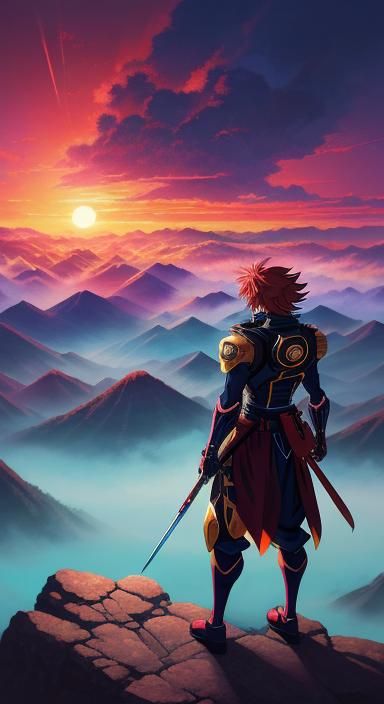 Anime Girl on Jupiter in Studio Trigger Style