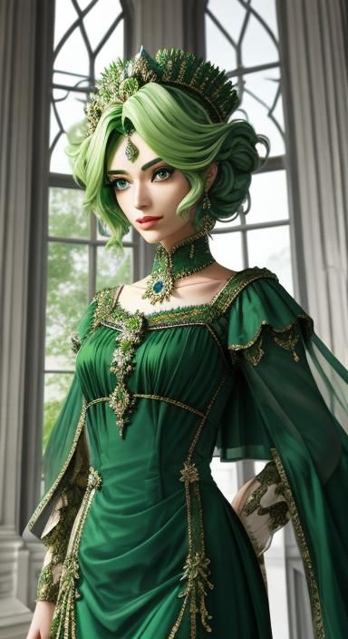 Gemlike Green Figure Growing