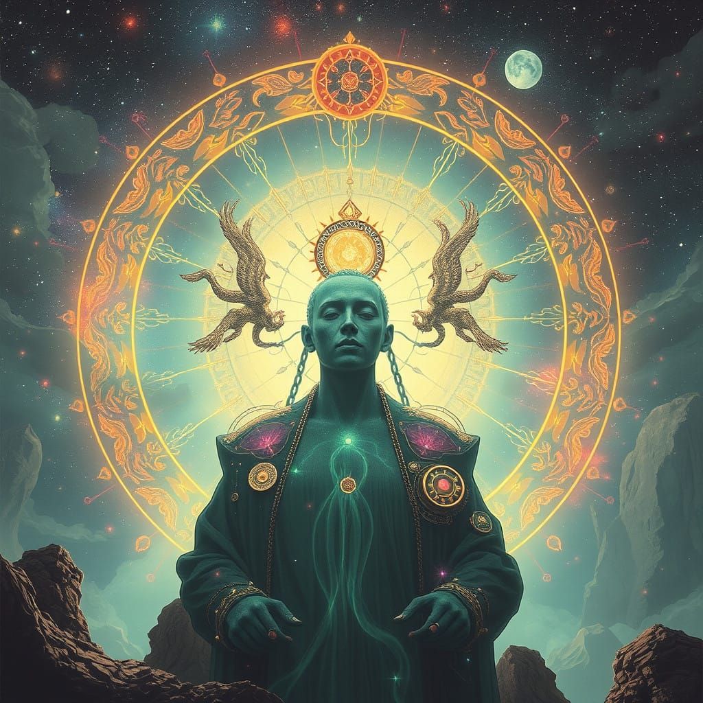 Surreal Biopunk Landscape of Celestial Dreams