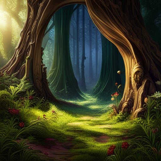Secret Garden Hidden Door Fantasy Concept Art