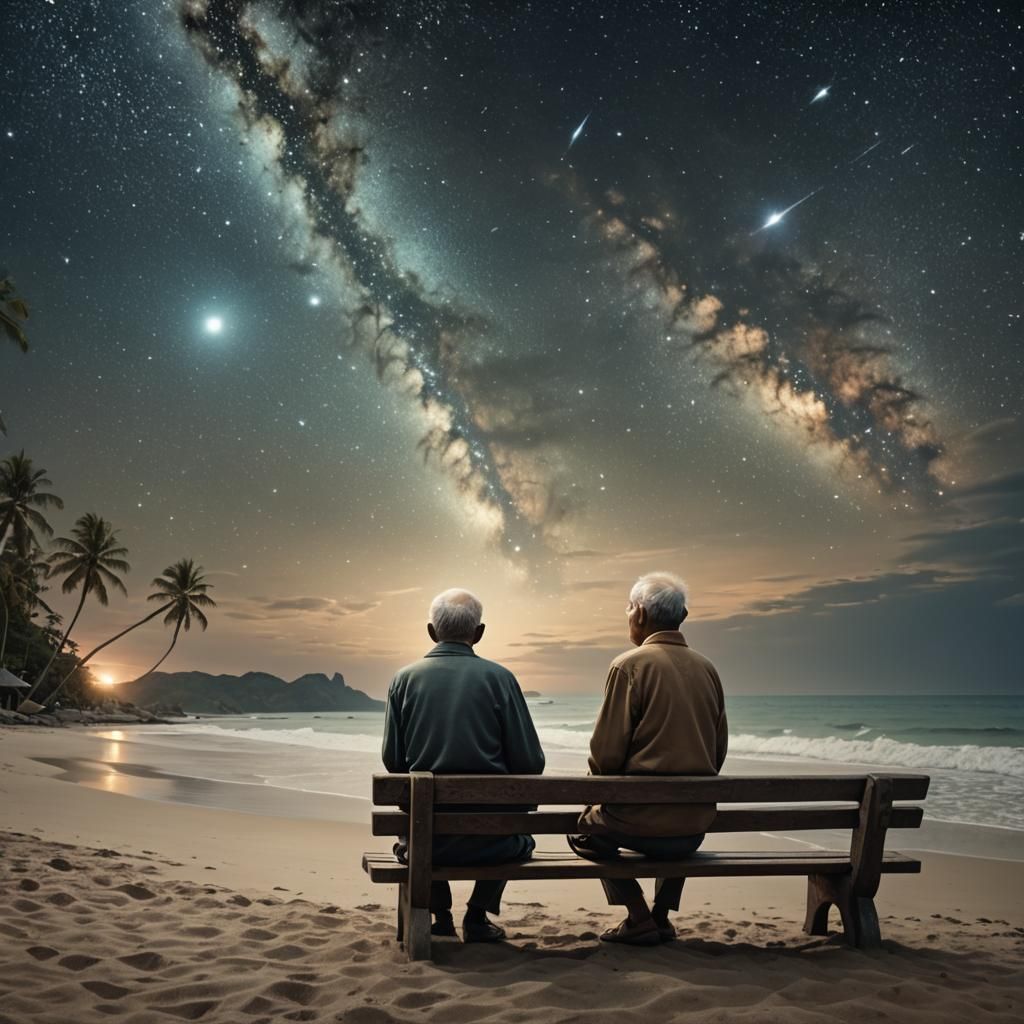 Filipino Man's Stargazing: A Digital Matte Painting