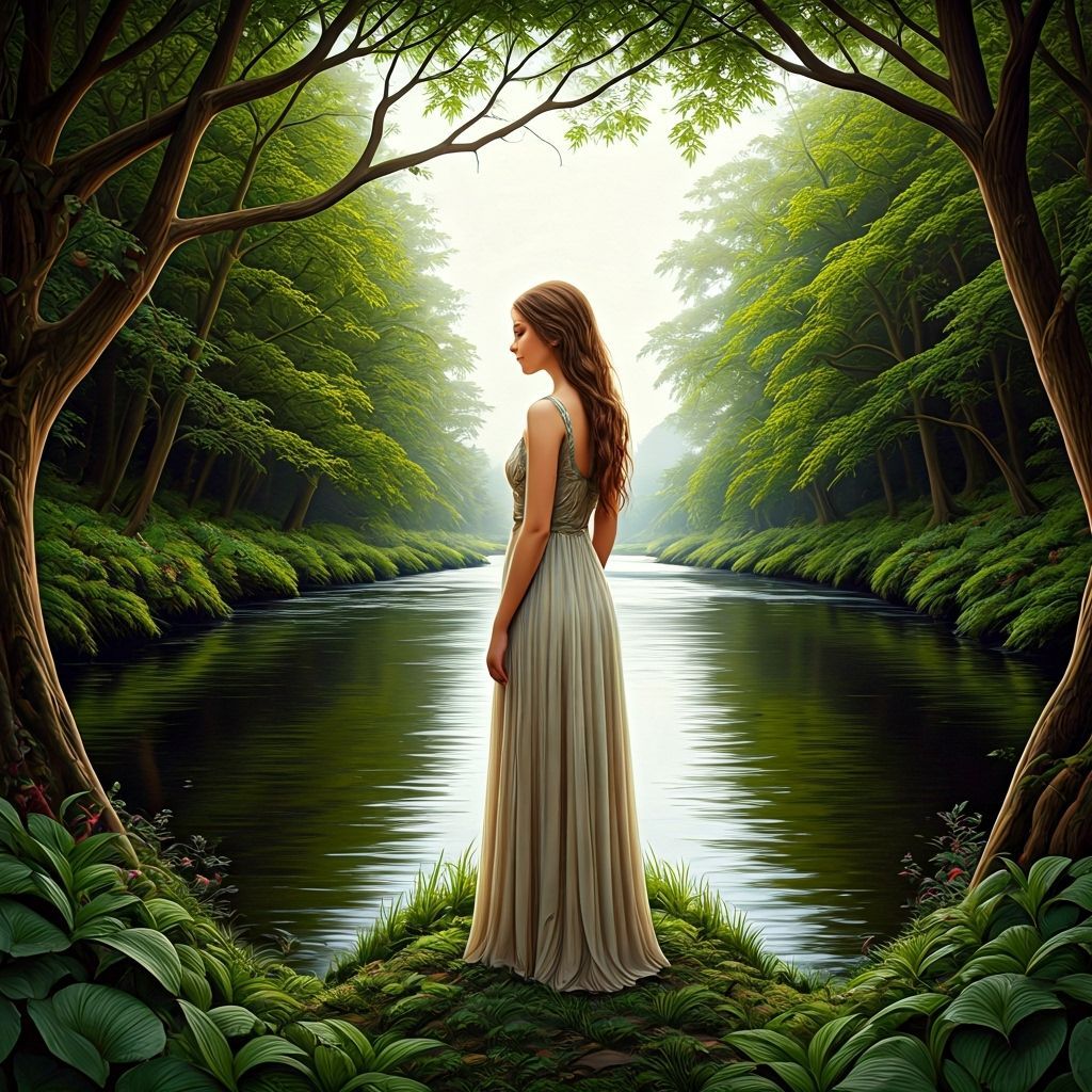 Serene Woman by Gort River in Digital Art Style