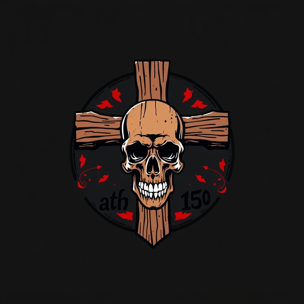 Skull and Cross Logo in Tattoo Style