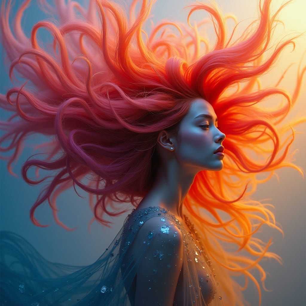 Close-up View of Interwoven Hair Strands