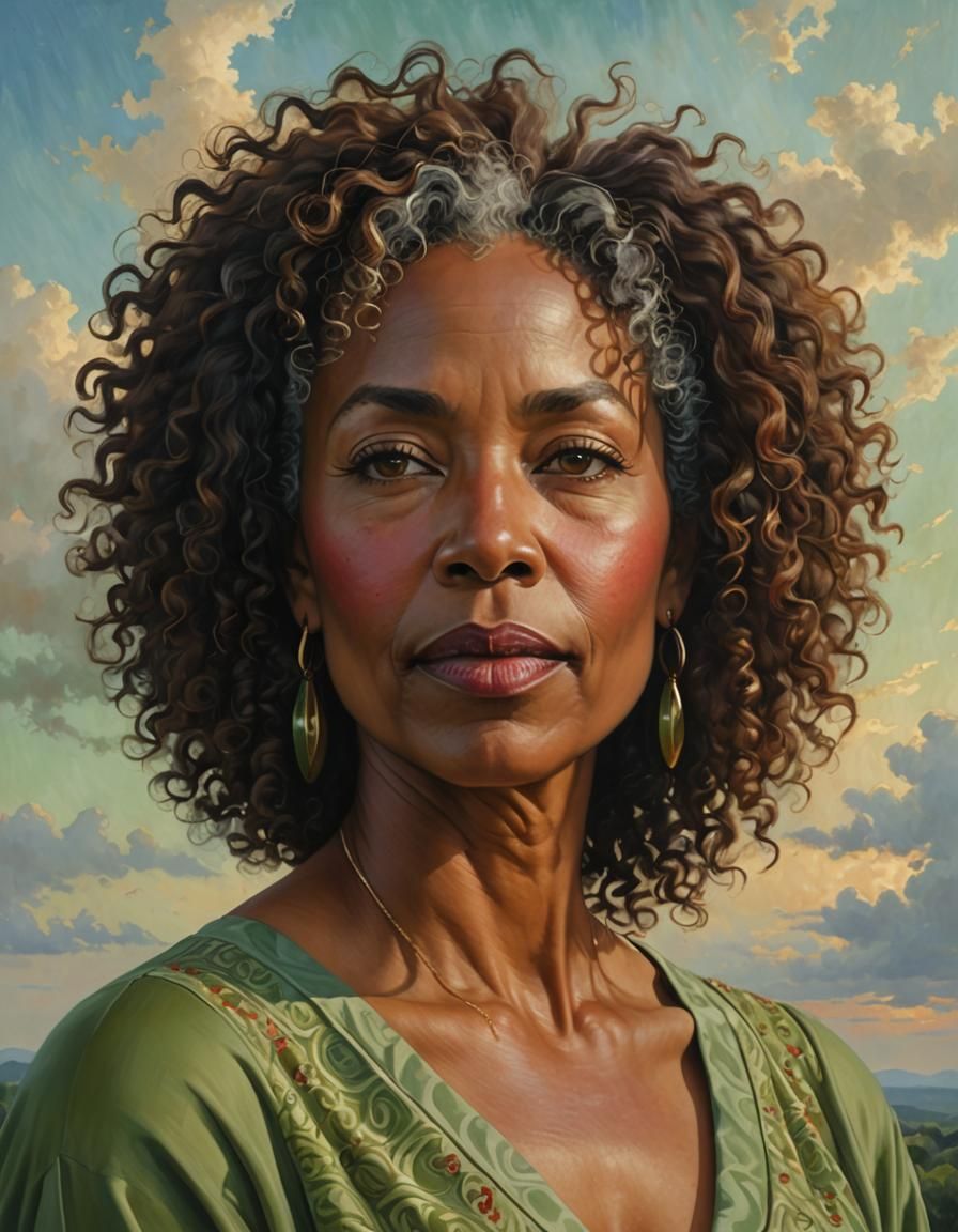 Serene Portrait of an Elegant African American Woman