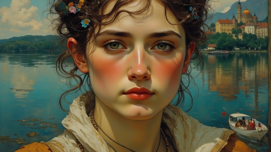 Danube Divan Portrait in Art Nouveau Style