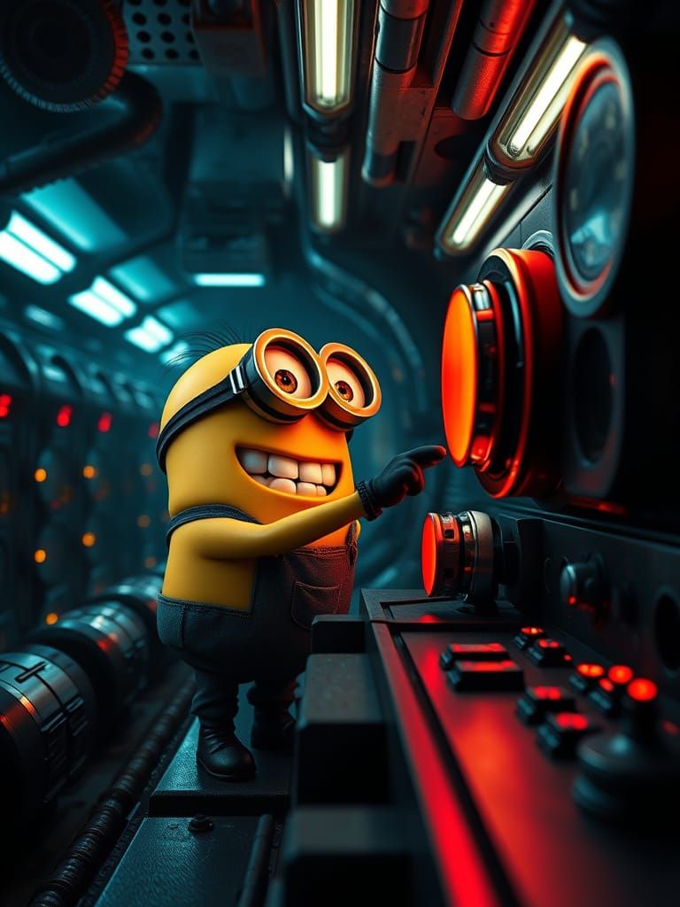 Minion Presses Ominous Red Button in Nuclear Bunker