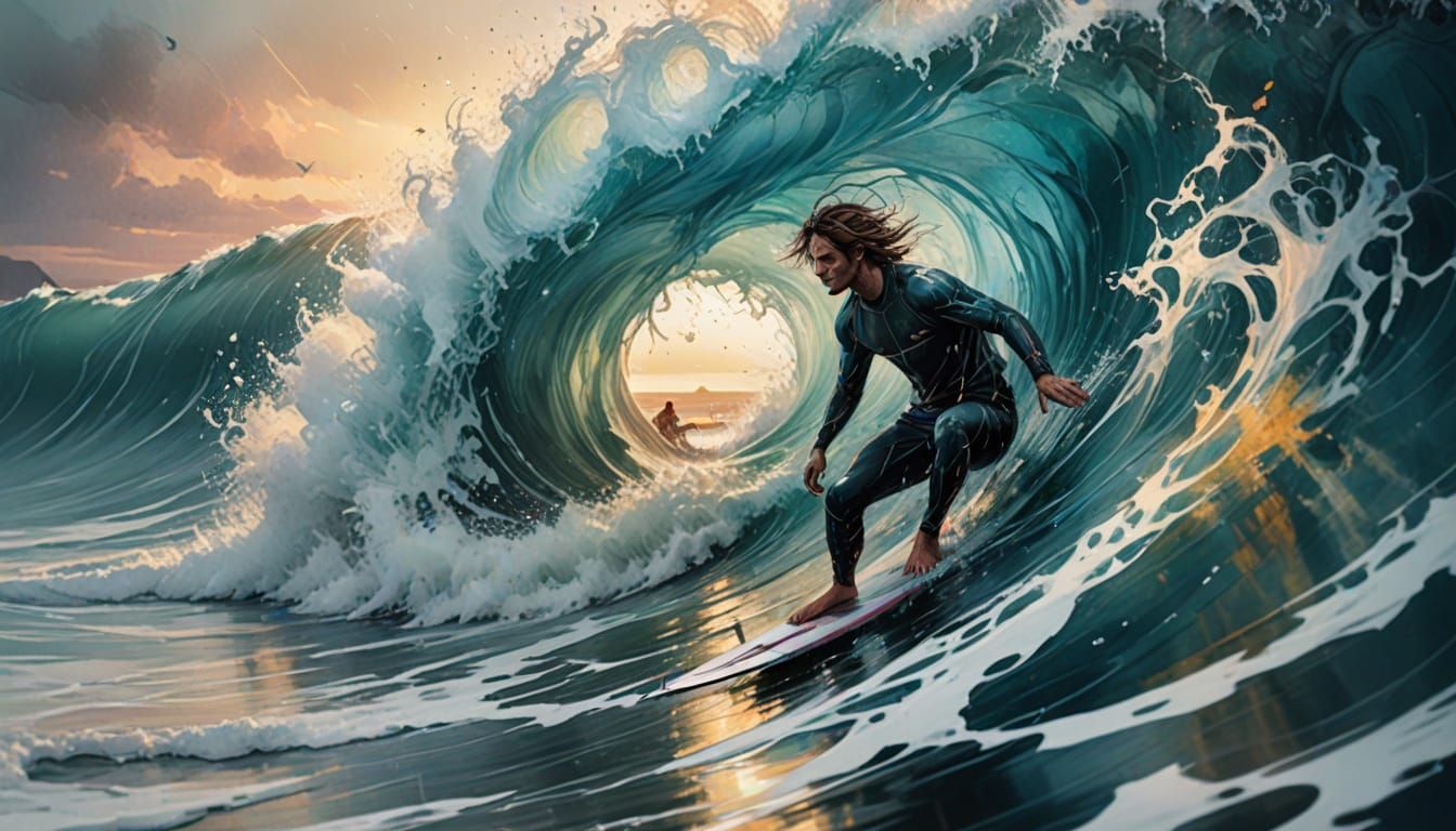 Dreamy Wave Rider in Pastel Hues