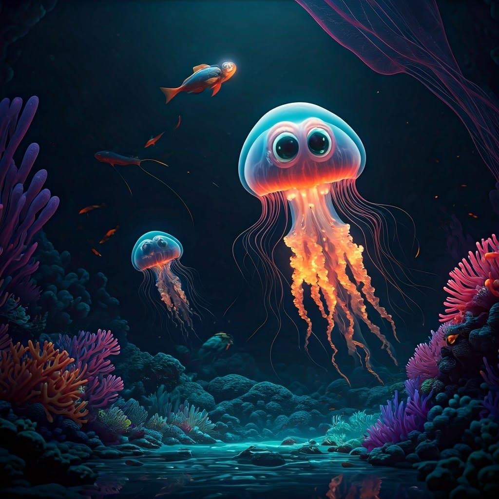 Mystical Deepwater Guardian in Vibrant Splendor