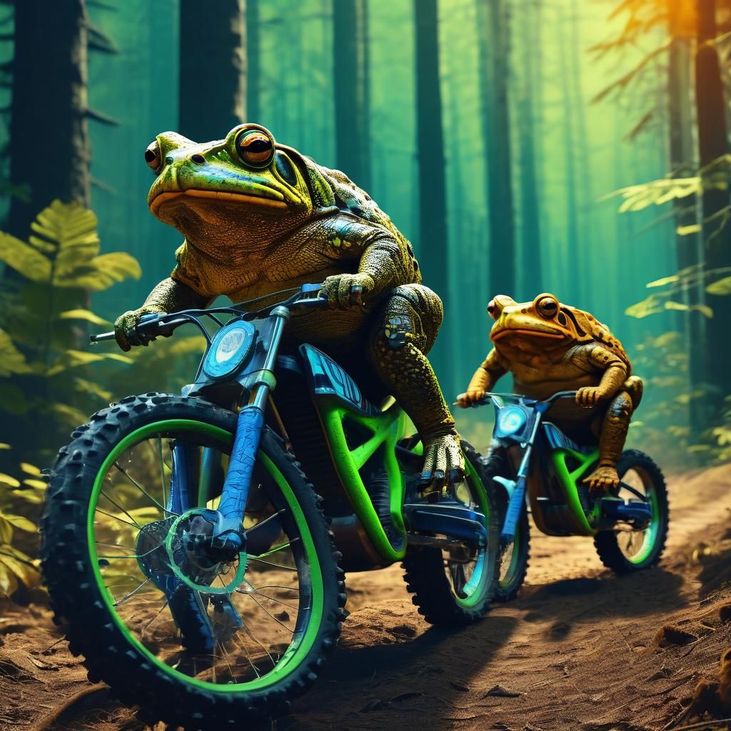 Toads on Motorcross Bikes: Digital Pop Art