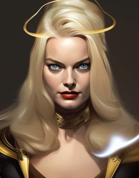 Emma Frost Portrait in Art Nouveau Style