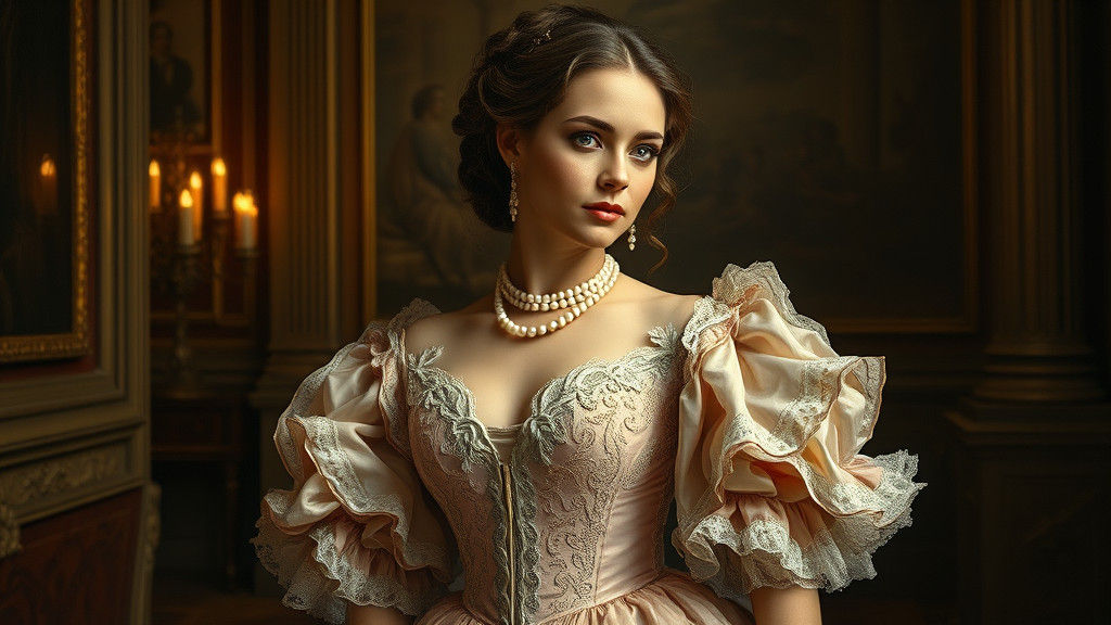 Elegant Woman in Gown, Old Master Style