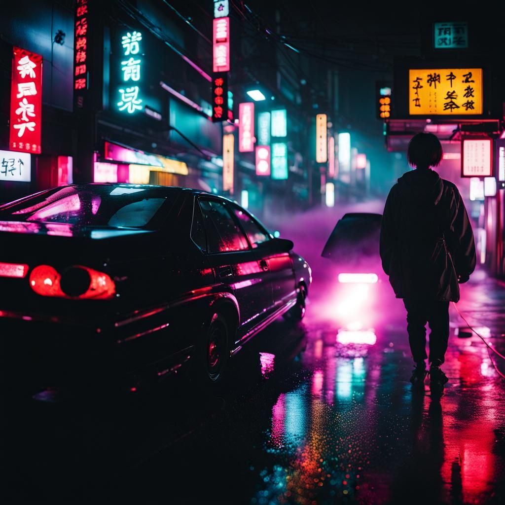 Neon Rain in Japan: Dark Ambient Album Cover