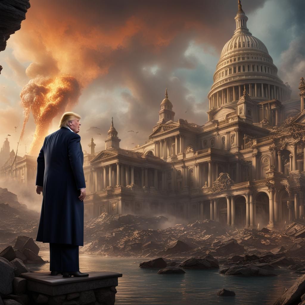 Surreal Image of Donald Trump, Digital Matte Painting