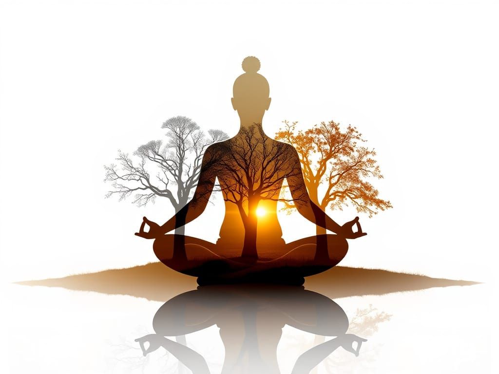 Ethereal Yoga Goddess at Golden Hour